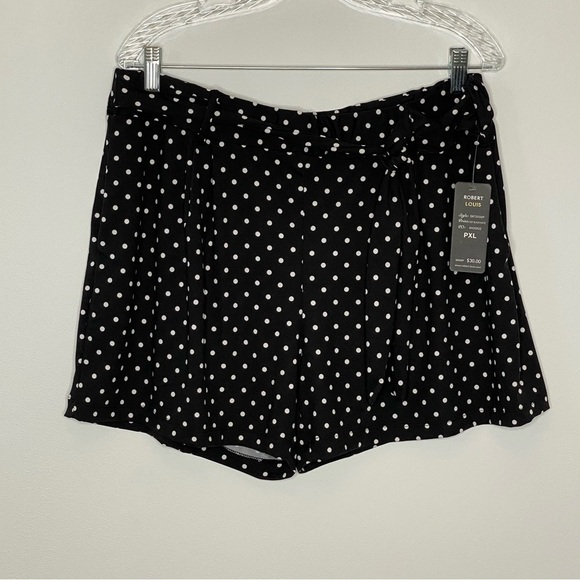 Robert Louis Black and White Polka Dot Petite Shorts - Picture 2 of 10